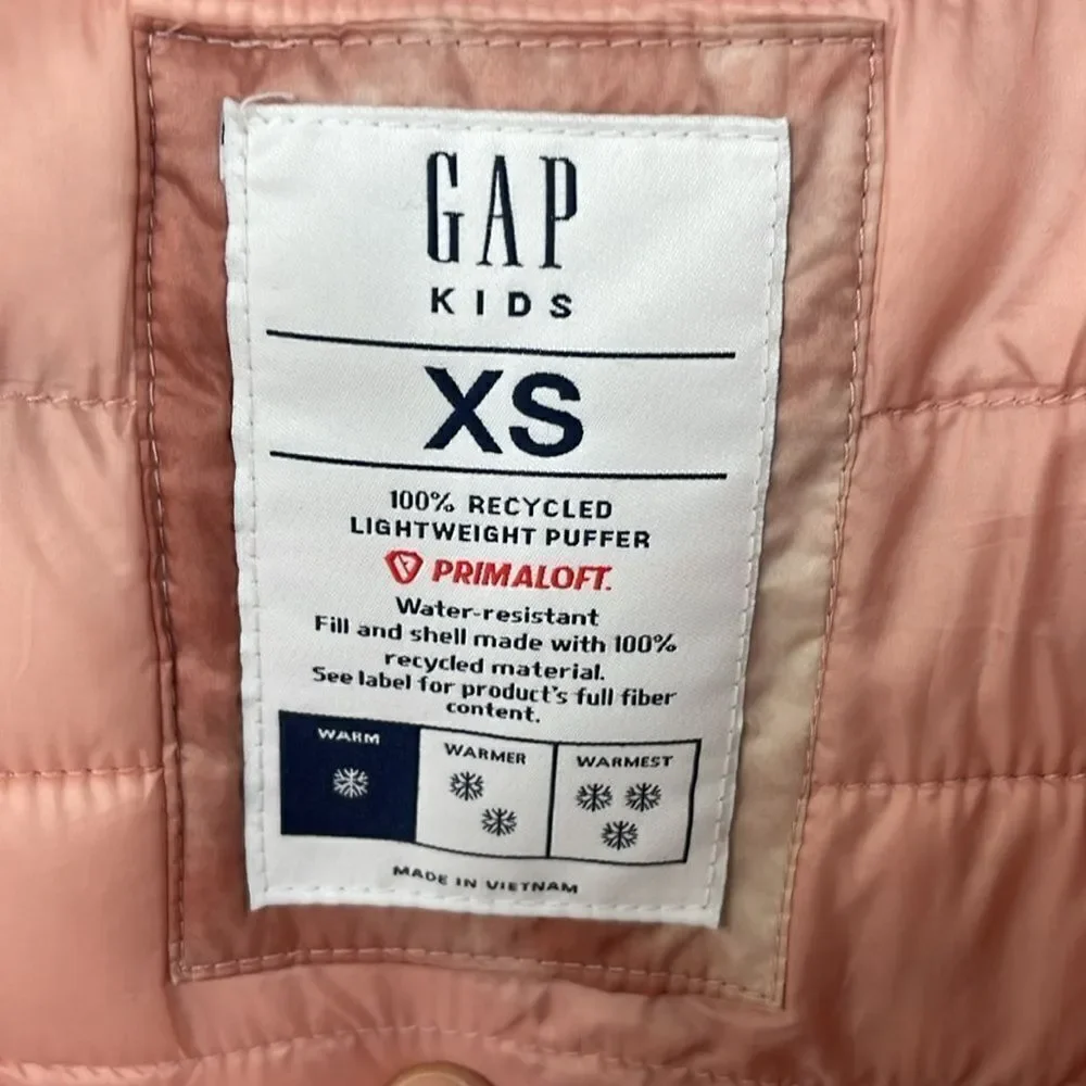 Gap Kids 100% Recycled Polyester Cold Control Puffer Jacket Pink Tie Dye size XS